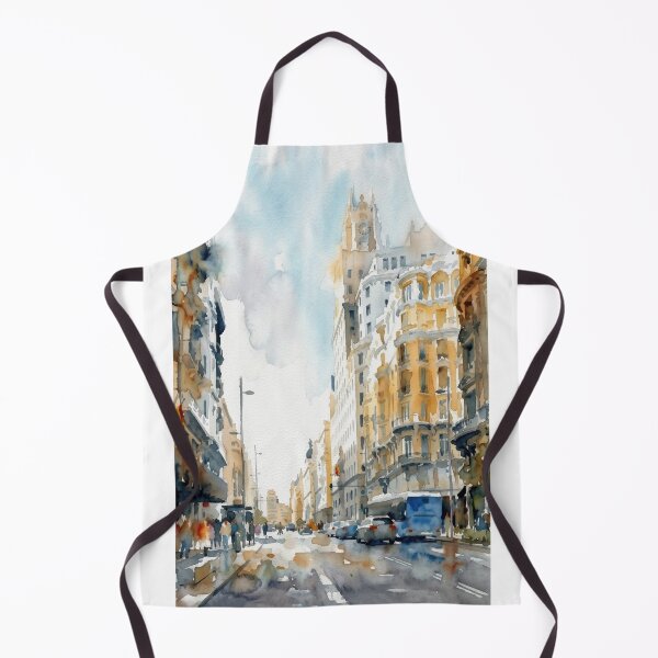 Item preview, Madrid Gran Via Watercolor Scene designed and sold by caracatita75.