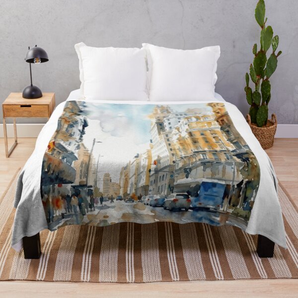 Item preview, Madrid Gran Via Watercolor Scene designed and sold by caracatita75.