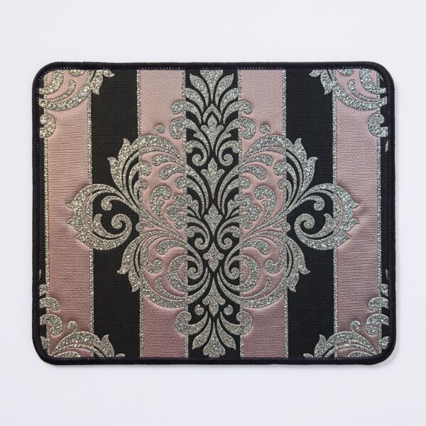 Item preview, Black & Pink Striped Silver Shimmer Damask designed and sold by DesignsByPrnces.
