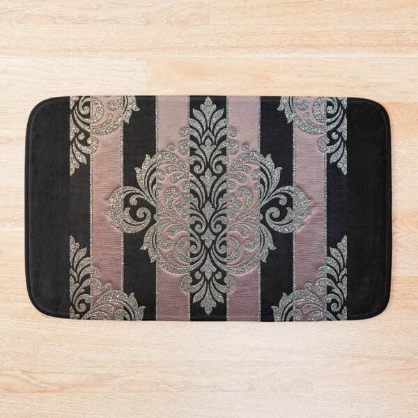 Item preview, Black & Pink Striped Silver Shimmer Damask designed and sold by DesignsByPrnces.