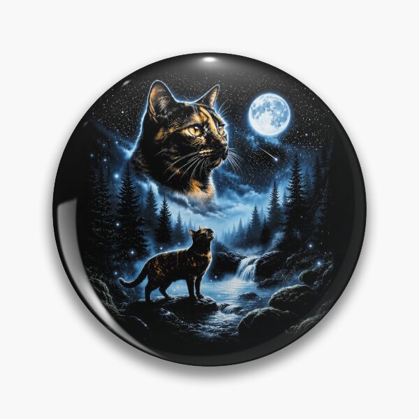 Item preview, Tortoiseshell Cat Howling At Moon Celestial Parody designed and sold by Starry Night Creative Art.