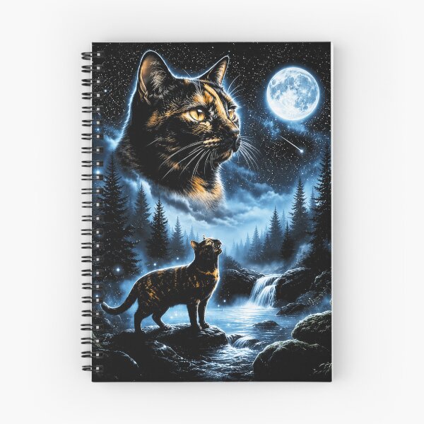 Item preview, Tortoiseshell Cat Howling At Moon Celestial Parody designed and sold by Starry Night Creative Art.