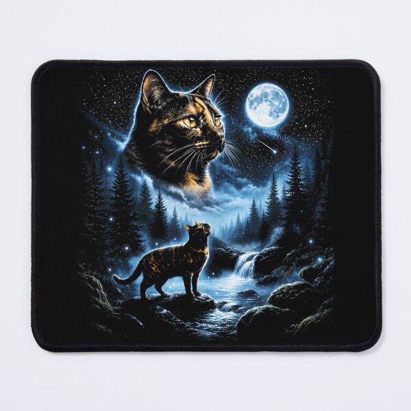 Item preview, Tortoiseshell Cat Howling At Moon Celestial Parody designed and sold by Starry Night Creative Art.