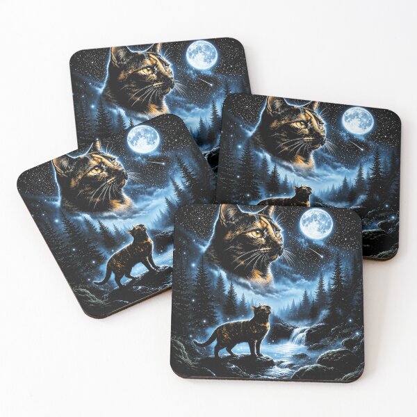 Item preview, Tortoiseshell Cat Howling At Moon Celestial Parody designed and sold by Starry Night Creative Art.