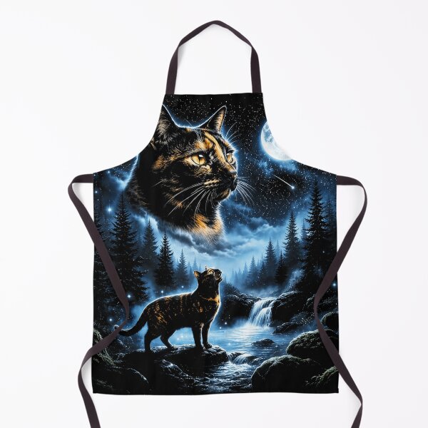 Item preview, Tortoiseshell Cat Howling At Moon Celestial Parody designed and sold by Starry Night Creative Art.