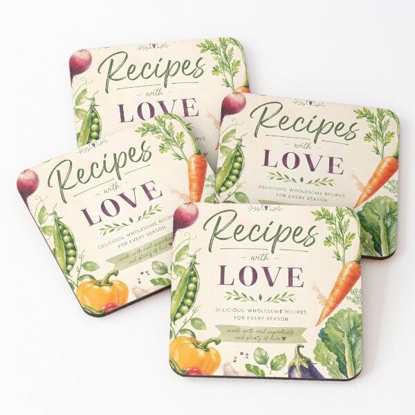 Item preview, Recipes – Watercolor Vegetables with Love | Wholesome Seasonal Cooking Design designed and sold by EmeraldeaArt.