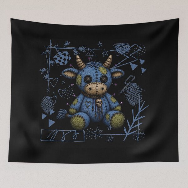 Item preview, Dark Kawaii Voodoo Bull - Black Version designed and sold by CaylaTay.