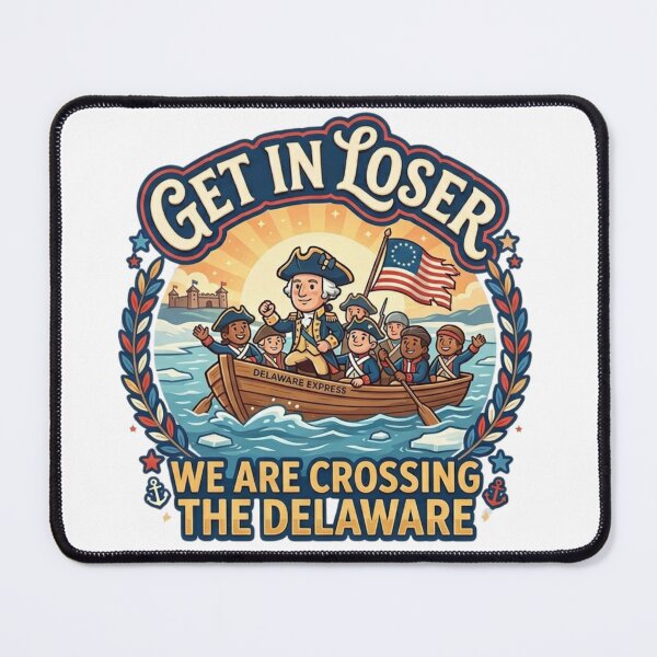 Item preview, Get In Loser We Are Crossing The Delaware George Washington Meme designed and sold by Wear Sculpt.