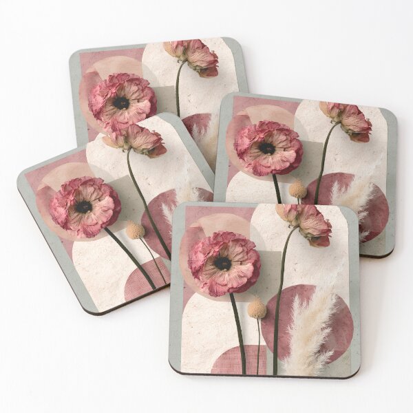 Item preview, Abstract Pink Peony Boho Geometric Floral Art designed and sold by daila70.