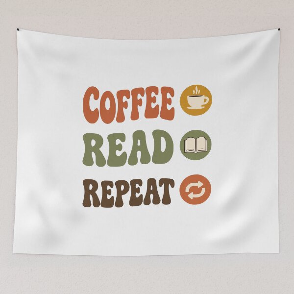 Item preview, Coffee Read Repeat Retro Groovy Book Lover Design designed and sold by Glotify.