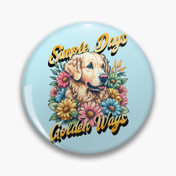 Item preview, Simple Days Golden Ways Golden Retriever Floral Retro Cottagecore Design designed and sold by Sachie's Studio.