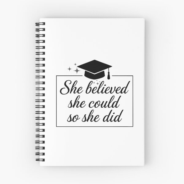 Item preview, She Believed She Could So She Did Quote with Black Graduation Hat & Stars designed and sold by jeweleddesigns.