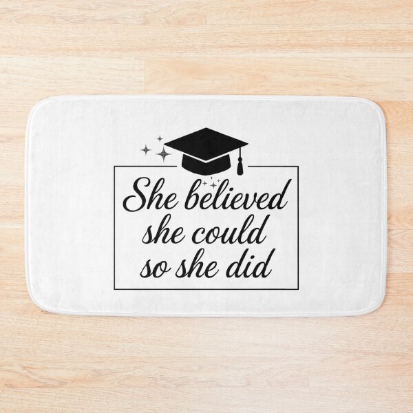 Item preview, She Believed She Could So She Did Quote with Black Graduation Hat & Stars designed and sold by jeweleddesigns.
