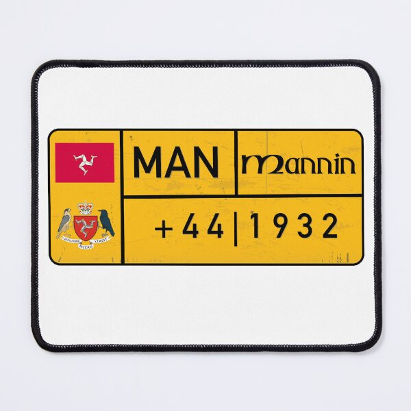 Item preview, Isle of Man License Plate Sticker | Yellow Vintage Plate Design & Isle of Man Flag | Celtic Heritage Series designed and sold by Mawtini Collective.