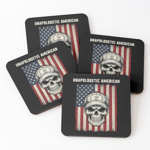 Item preview, Unapologetic American Patriotic Skull Flag designed and sold by OldGloryForge.