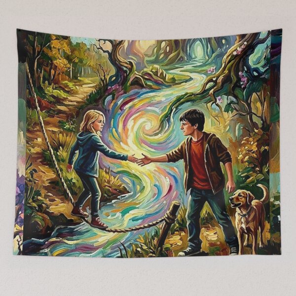 Item preview, Cross to a World of Your Own – Bridge to Terabithia Fine Art Print designed and sold by Art's Diner.