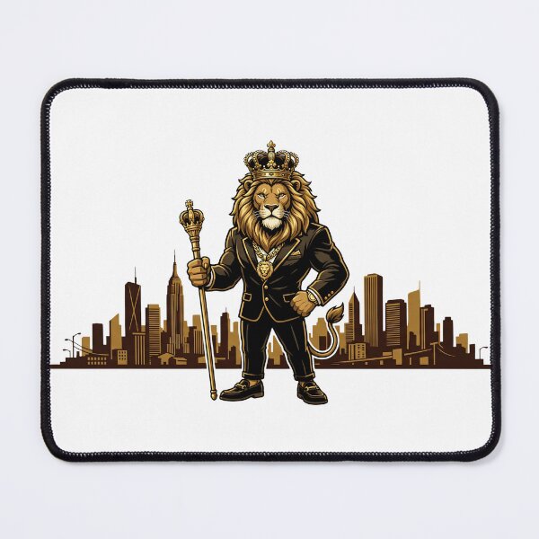 Item preview, Urban Royal Lion King Boss Black Gold City Skyline designed and sold by Presshue.