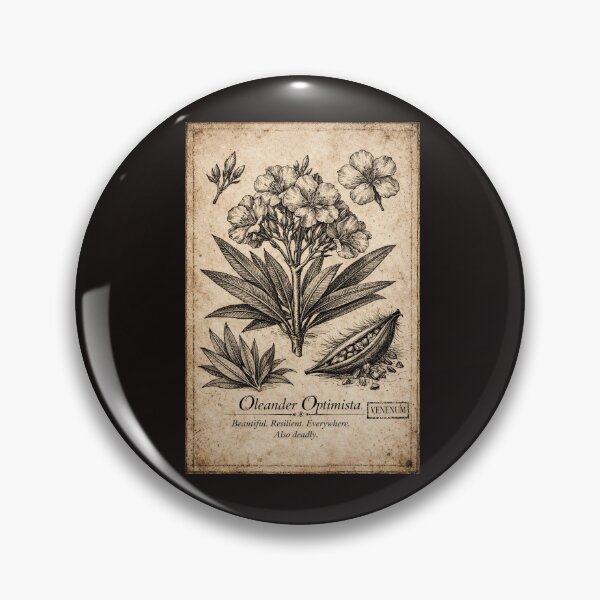 Item preview, Oleander Optimista Funny Poisonous Plant Victorian Botanical Print Gift designed and sold by Print Loft.
