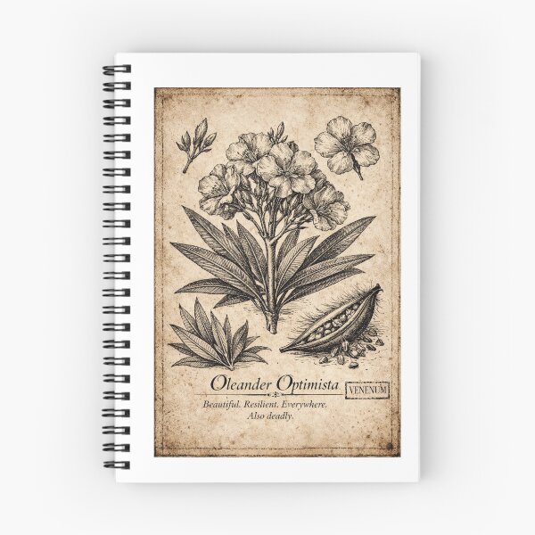 Item preview, Oleander Optimista Funny Poisonous Plant Victorian Botanical Print Gift designed and sold by Print Loft.