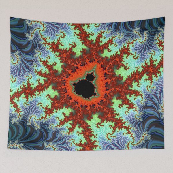Item preview, Trippy Fractal Pattern Abstract Electric Red Blue Design designed and sold by pinkal.