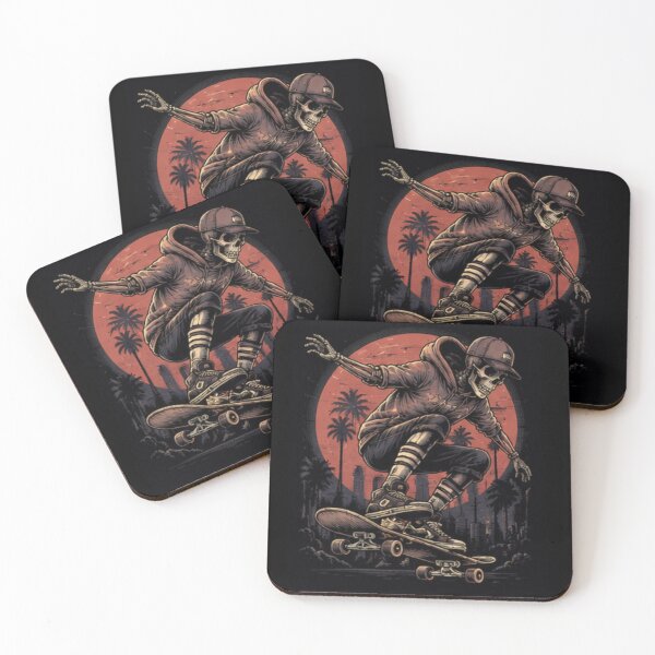 Item preview, Skeleton Skateboarder Sunset Street Art Graphic designed and sold by SkeletonMood.