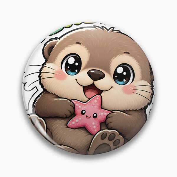 Item preview, Otterly Cute Sweet Otter with Starfish Kawaii designed and sold by BoosterShop.