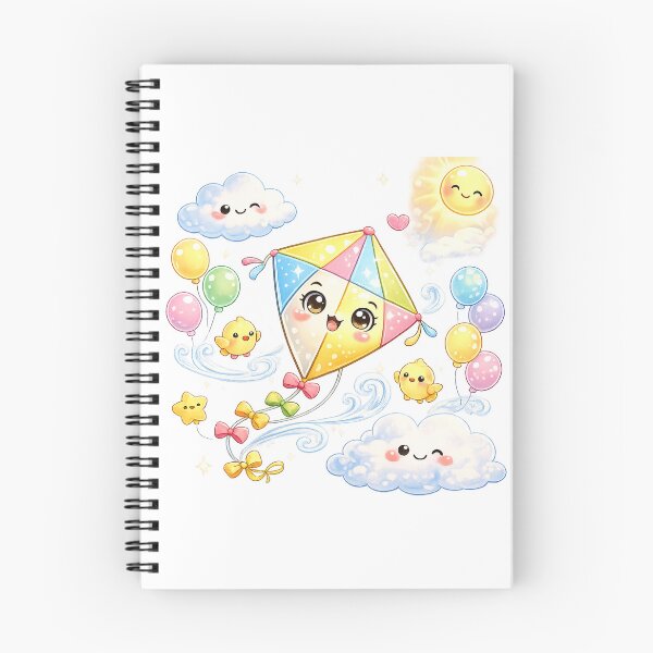 Item preview, Cute Kawaii Cartoon Kite - Happy Sky Adventure Pastel Illustration designed and sold by ToonyTeez.