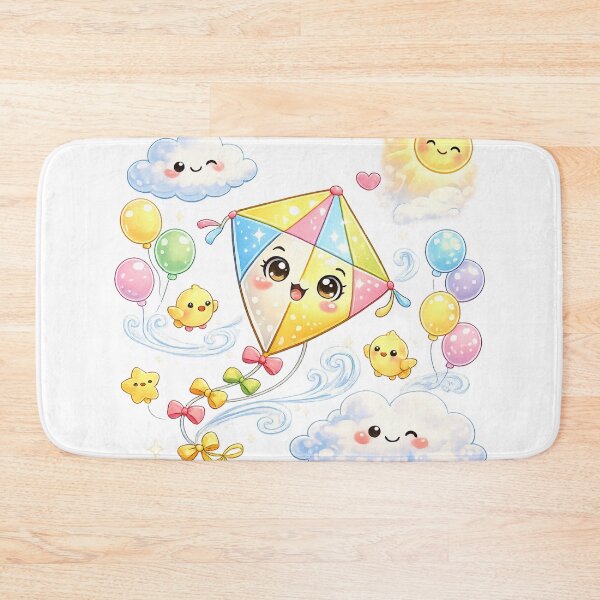 Item preview, Cute Kawaii Cartoon Kite - Happy Sky Adventure Pastel Illustration designed and sold by ToonyTeez.