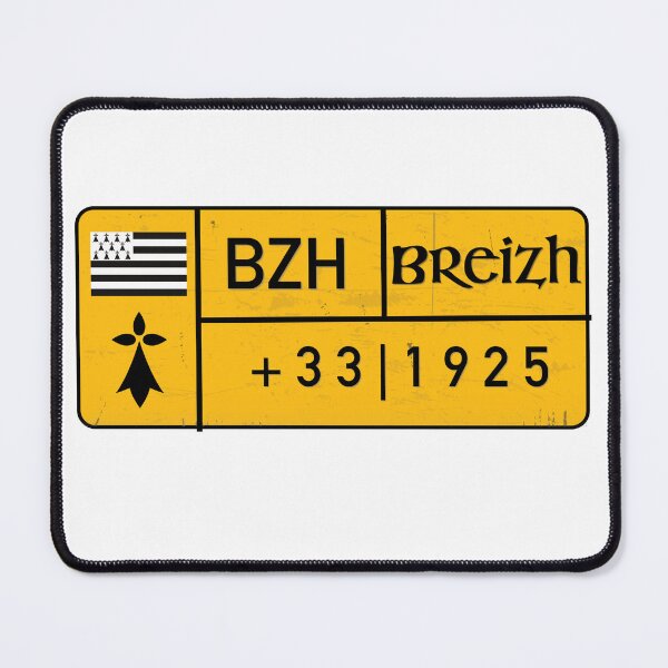 Item preview, Britanny License Plate Sticker | Yellow Vintage Plate Design & Britanny Flag | Celtic Heritage Series designed and sold by Mawtini Collective.