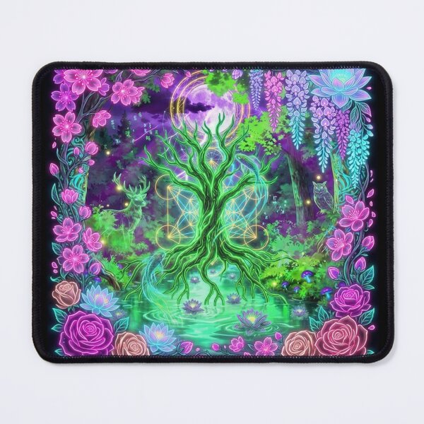 Item preview, Neon Mystic Forest Tree – Fantasy Nature Art designed and sold by DervoTeck2767.