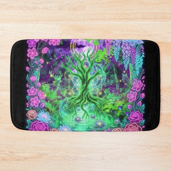 Item preview, Neon Mystic Forest Tree – Fantasy Nature Art designed and sold by DervoTeck2767.