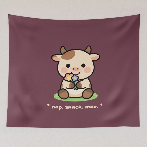Item preview, nap. snack. moo. cute cow aesthetic designed and sold by BCapybara.