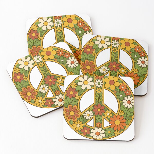 Item preview, Retro Peace Flowers - Groovy 70s Aesthetic Design designed and sold by VisualArtsOasis.