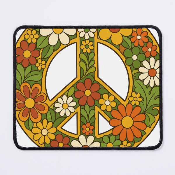 Item preview, Retro Peace Flowers - Groovy 70s Aesthetic Design designed and sold by VisualArtsOasis.