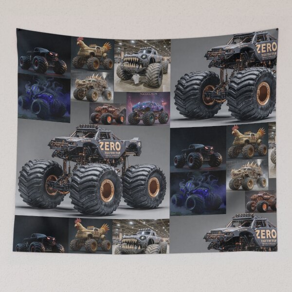 Item preview, TOCOCLAWS Monster Truck Brigade: Bio-Armor Mutant Crushers Poster designed and sold by TOCOCLAWS.