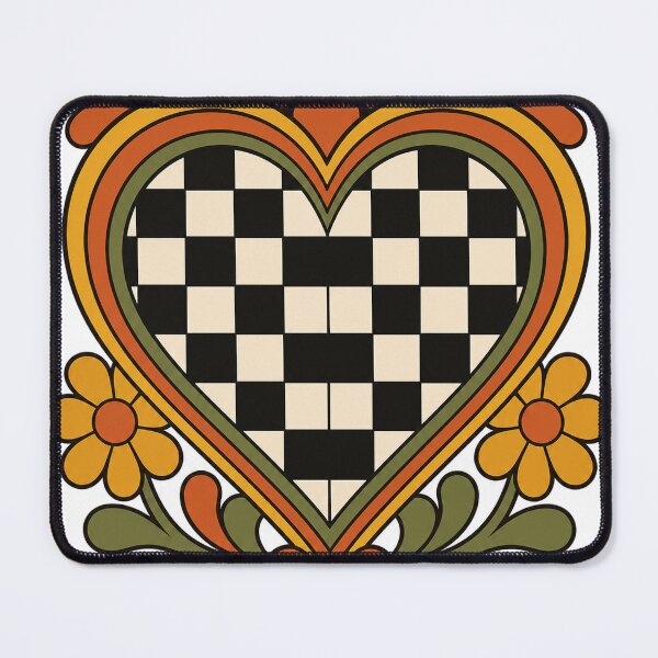 Item preview, Retro Checkerboard Heart - Groovy 70s Aesthetic Design designed and sold by VisualArtsOasis.