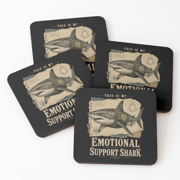 Item preview, This Is My Emotional Support Shark Vintage Marine Biology designed and sold by Ali-printshop.