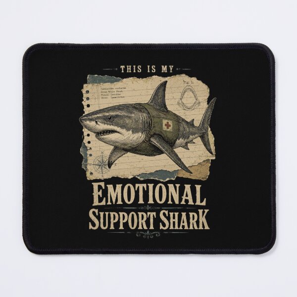 Item preview, This Is My Emotional Support Shark Vintage Marine Biology designed and sold by Ali-printshop.