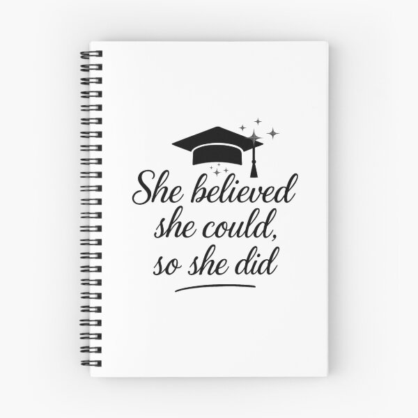 Item preview, She Believed She Could So She Did Quote with Black Graduation Hat & Stars II designed and sold by jeweleddesigns.