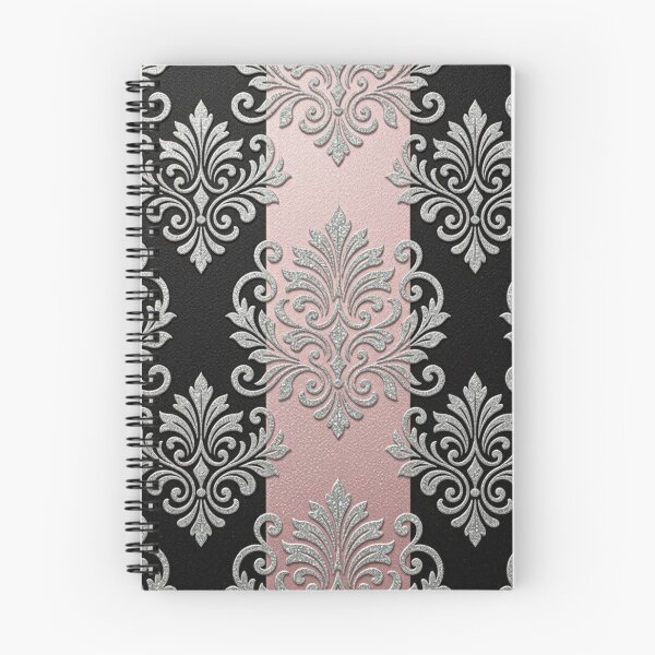 Item preview, Pink & Black Striped Silver Shimmer Damask designed and sold by DesignsByPrnces.