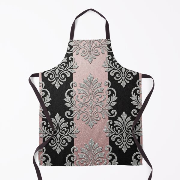 Item preview, Pink & Black Striped Silver Shimmer Damask designed and sold by DesignsByPrnces.
