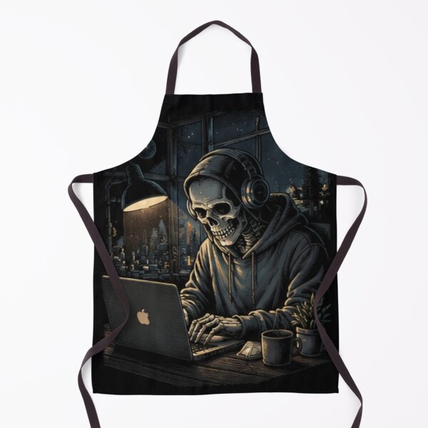 Item preview, Skeleton Programmer Working Late Night Coding Graphic designed and sold by SkeletonMood.