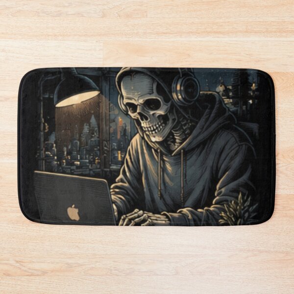 Item preview, Skeleton Programmer Working Late Night Coding Graphic designed and sold by SkeletonMood.