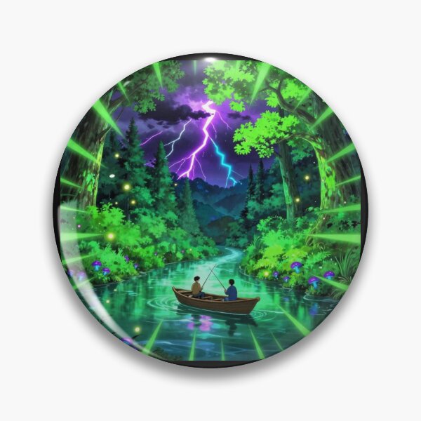 Item preview, Neon Lightning River – Fantasy Forest Adventure designed and sold by DervoTeck2767.