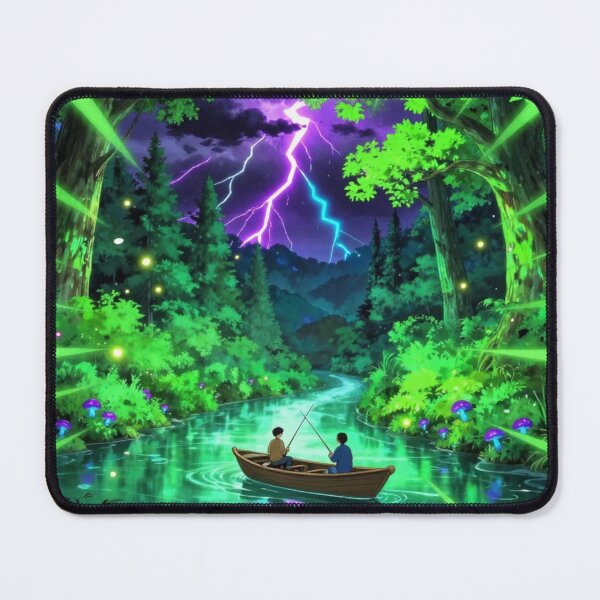 Item preview, Neon Lightning River – Fantasy Forest Adventure designed and sold by DervoTeck2767.