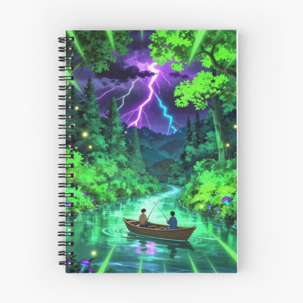 Item preview, Neon Lightning River – Fantasy Forest Adventure designed and sold by DervoTeck2767.