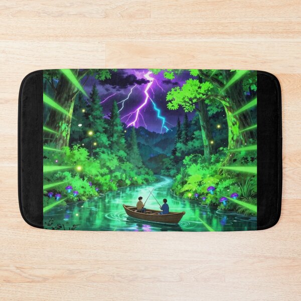 Item preview, Neon Lightning River – Fantasy Forest Adventure designed and sold by DervoTeck2767.