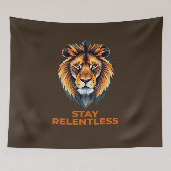 Item preview, Stay Relentless Geometric Lion. designed and sold by Endless7Art.