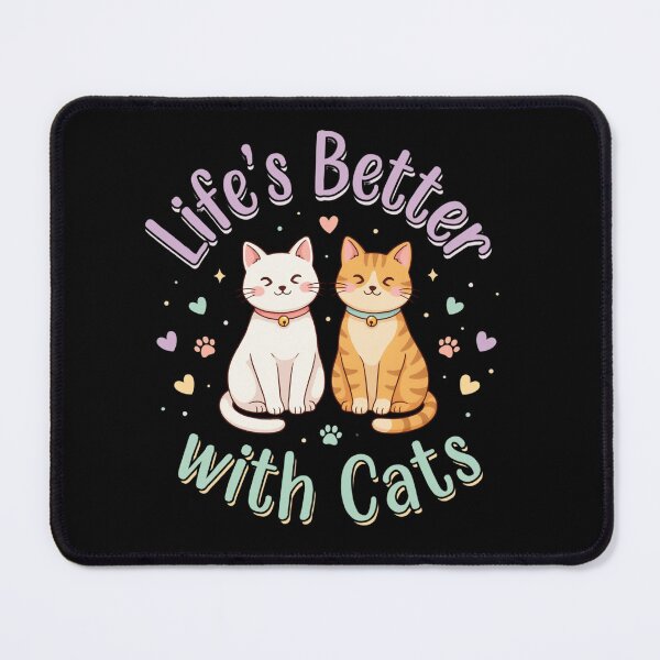 Item preview, Life's Better With Cats Cute Pastel Cat Illustration designed and sold by DariaOltes.