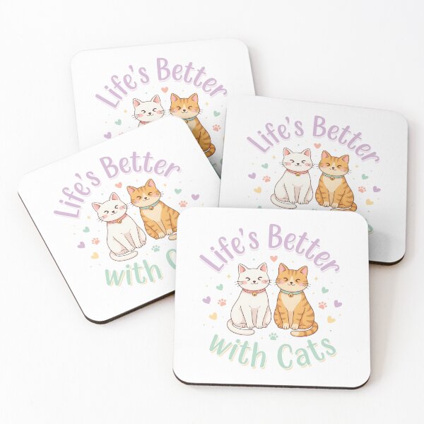 Item preview, Life's Better With Cats Cute Pastel Cat Illustration designed and sold by DariaOltes.